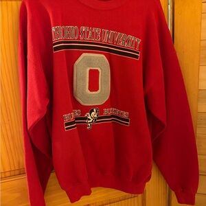 Vintage Style Ohio State University Red Crewneck Sweatshirt